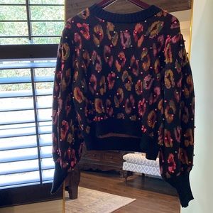 New w/o tags Farm Rio beaded sweater
